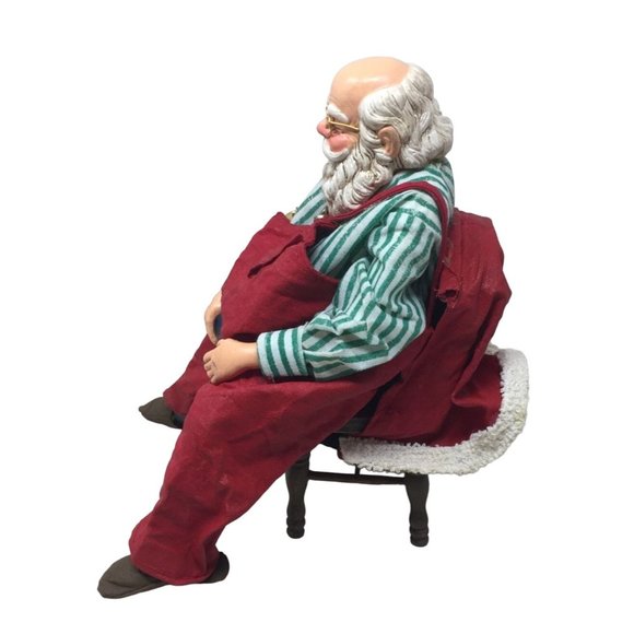 Vintage Sleeping Santa Clause Sitting On Chair With Sack of Toys Figurine- New i - Picture 8 of 10